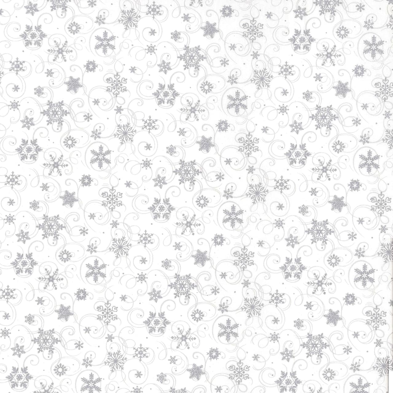 Fabric Traditions Christmas First Snowfall White Glitter Cotton Fabric